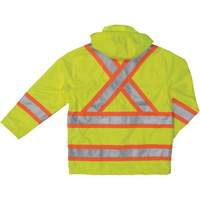 Manteau de s&eacute;curit&eacute; imperm&eacute;able en tissu ind&eacute;chirable Ripstop, Polyester, T-petit, Jaune lime haute visibilit&eacute; Mukwa Safety Services