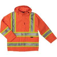 Ripstop Safety Rain Jacket, Polyester, X-Small, High Visibility Orange Mukwa Safety Services