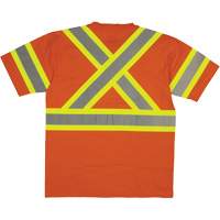 Short Sleeve Safety T-Shirt, Cotton, X-Small, High Visibility Orange Mukwa Safety Services