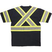 Short Sleeve Safety T-Shirt, Cotton, X-Small, Black Mukwa Safety Services
