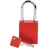 Lockout Padlock, Safety Padlock, Keyed Different, Aluminum, 1-1/2" Width Mukwa Safety Services