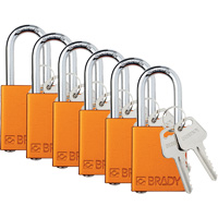 Cadenas de s&eacute;curit&eacute;, Cadenas de s&eacute;curit&eacute;, Cl&eacute;s diff&eacute;rentes, Aluminium, Largeur de 1-1/2" Mukwa Safety Services