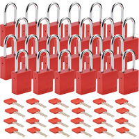 Cadenas de s&eacute;curit&eacute;, Cadenas de s&eacute;curit&eacute;, Cl&eacute;s identiques, Aluminium, Largeur de 1-1/2" Mukwa Safety Services