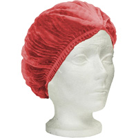 RONCO Care Pleated Bouffant Cap, Polypropylene, 24", Red Mukwa Safety Services