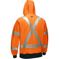Bisley&reg; X-Back Full Zip Hooded Sweatshirt with Sherpa Lining, Small, High Visibility Orange Mukwa Safety Services