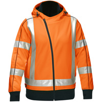 Bisley&reg; X-Back Women's Contoured Full Zip Hooded Sweatshirt with Sherpa Lining, Small, High Visibility Orange Mukwa Safety Services