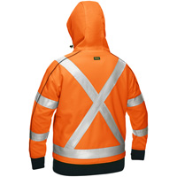 Bisley&reg; X-Back Women's Contoured Full Zip Hooded Sweatshirt with Sherpa Lining, Small, High Visibility Orange Mukwa Safety Services