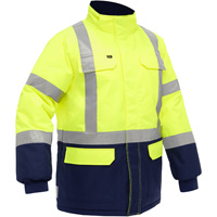 Bisley&reg; X-Back Extreme Cold Jacket with Navy Bottom, Polyester, High Visibility Lime-Yellow, Small Mukwa Safety Services