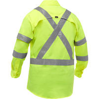 Bisley&reg; X-Back Long Sleeve Work Shirt with X-Airflow, Poly-Cotton, Small, High Visibility Lime-Yellow Mukwa Safety Services