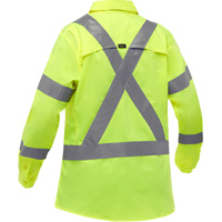 Bisley&reg; X-Back Women's Long Sleeve Work Shirt with X-Airflow, Poly-Cotton, Small, High Visibility Lime-Yellow Mukwa Safety Services