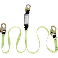 SA-54000-6 Shock Absorbing Lanyard, 6', Snap Hook Center, Snap Hook Leg Ends, Polyester Mukwa Safety Services