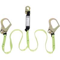SA-54022-4 Shock Absorbing Lanyard, 4', Form Hook Center, Snap Hook Leg Ends, Polyester Mukwa Safety Services