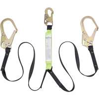 SA-64022-6 Shock Absorbing Lanyard, 6', Form Hook Center, Snap Hook Leg Ends, Polyester Mukwa Safety Services