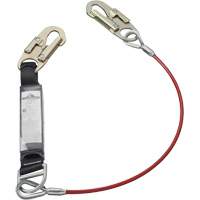 SA-5500-4 Shock Absorbing Lanyard, 4', Snap Hook Center, Snap Hook Leg Ends, Galvanized Steel Mukwa Safety Services