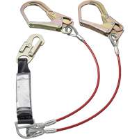 SA-55522-4 PVC-Coated Shock Absorbing Lanyard, 4', Form Hook Center, Snap Hook Leg Ends, Galvanized Steel Mukwa Safety Services