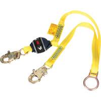 Tie-Back Web Shock-Absorbing Lanyard, 6', Snap Hook Center, Snap Hook Leg Ends, Polyester Mukwa Safety Services