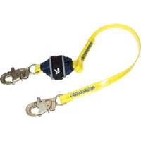Coated Web Shock-Absorbing Lanyard, 4', Snap Hook Center, Snap Hook Leg Ends Mukwa Safety Services