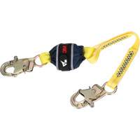 Web Shock-Absorbing Lanyard, 2.5', Snap Hook Center, Snap Hook Leg Ends, Polyester Mukwa Safety Services