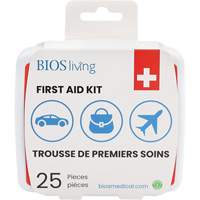 25-Piece Home & Travel First Aid Kit, Plastic B Mukwa Safety Services