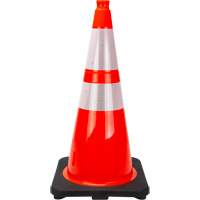 Premium Traffic Cone, 28", Orange, 4" & 6" Reflective Collar(s) Mukwa Safety Services