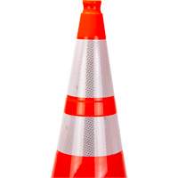 Premium Traffic Cone, 28", Orange, 4" & 6" Reflective Collar(s) Mukwa Safety Services