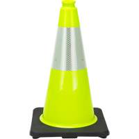 Premium Traffic Cone, 18", Lime Green, 6" Reflective Collar(s) Mukwa Safety Services
