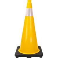 Premium Traffic Cone, 28", Yellow, 4" Reflective Collar(s) Mukwa Safety Services