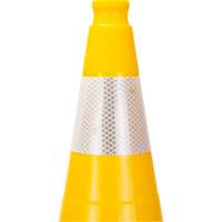 Premium Traffic Cone, 28", Yellow, 4" Reflective Collar(s) Mukwa Safety Services