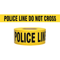 Ruban pour barricade de calibre entrepreneur "Police Line Do Not Cross", Anglais, 3" la x 1000' lo, 2 mils, Noir sur jaune Mukwa Safety Services