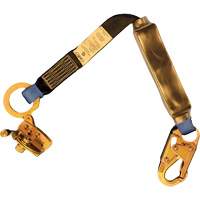 Trailing Rope Grab with Attached Shock Pack Lanyard, 2', Snap Hook Center, Snap Hook Leg Ends, Polyester Mukwa Safety Services