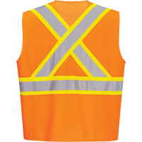 Veste de s&eacute;curit&eacute; &agrave; bandes contrastantes, Orange haute visibilit&eacute;, Petit, Polyester Mukwa Safety Services