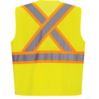 Veste de s&eacute;curit&eacute; &agrave; bandes contrastantes, Jaune lime haute visibilit&eacute;, Petit, Polyester Mukwa Safety Services