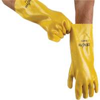 Rough-Finish Chemical-Resistant Gloves, Size 9, 14" L, PVC, Interlock Inner Lining, 47-mil Mukwa Safety Services