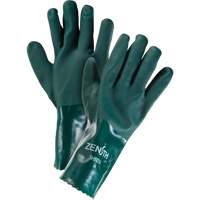 Double Dipped Green Gloves, 12" L, PVC, Cotton Jersey Inner Lining, 70-mil Mukwa Safety Services