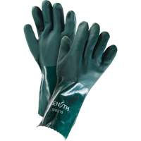 Double Dipped Green Gloves, 14" L, PVC, Cotton Jersey Inner Lining, 70-mil Mukwa Safety Services
