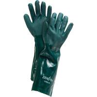Double Dipped Green Gloves, 18" L, PVC, Cotton Jersey Inner Lining, 70-mil Mukwa Safety Services