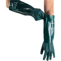Double Dipped Green Gloves, 18" L, PVC, Cotton Jersey Inner Lining, 70-mil Mukwa Safety Services