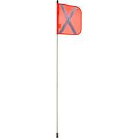 Heavy-Duty Safety Whip, Threaded Mount, 5' High, Orange with Reflective X Mukwa Safety Services