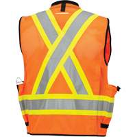 6680 Veste d'arpenteur antimicrobienne haute visibilit&eacute; avec dos en maille, Orange haute visibilit&eacute;, Petit, Polyester Mukwa Safety Services