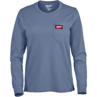 T-shirt &agrave; manches longues avec poches GRIDIRON, Femmes, T-petit, Bleu Mukwa Safety Services