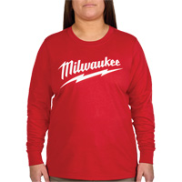 GRIDIRON Long Sleeve Logo T-Shirt, Women's, X-Small, Red Mukwa Safety Services