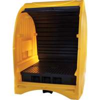 4-Drum Hard Cover Spill Pallet, 68.11" L x 61.61" W x 83.07" H, 1433 lbs. Load Capacity Mukwa Safety Services
