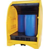 4-Drum Hard Cover Spill Pallet, 68.11" L x 61.61" W x 83.07" H, 1433 lbs. Load Capacity Mukwa Safety Services
