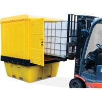Hard Cover IBC Spill Pallet, 70" L x 70" W x 90" H, 1135 lbs. Load Capacity Mukwa Safety Services