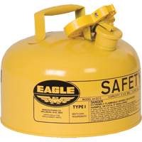 Bidon de s&eacute;curit&eacute; pour le diesel, Type I, Acier galvanis&eacute;, 2 gal. US, Jaune, Homologu&eacute; FM/List&eacute; UL/ULC Mukwa Safety Services