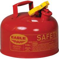 Bidon de s&eacute;curit&eacute; pour les produits inflammables, Type I, Acier galvanis&eacute;, 2,5 gal. US, Rouge, Homologu&eacute; FM/List&eacute; UL/ULC Mukwa Safety Services