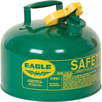 Bidon de s&eacute;curit&eacute; pour les combustibles, Type I, Acier galvanis&eacute;, 2,5 gal. US, Vert, Homologu&eacute; FM/List&eacute; UL/ULC Mukwa Safety Services