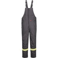 Bizflame&reg; 88/12 Insulated Bib Pants, Cotton/Nylon, Small, Grey Mukwa Safety Services