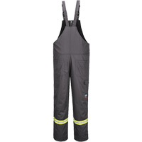 Bizflame&reg; 88/12 Insulated Bib Pants, Cotton/Nylon, Small, Grey Mukwa Safety Services