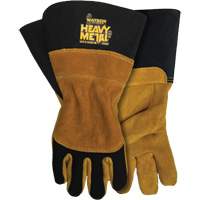 Gants en velours noir de soudage MIG/&agrave; l&eacute;lectrode enrob&eacute;e, Cuir fleur de d'&eacute;lan, Taille Petit Mukwa Safety Services